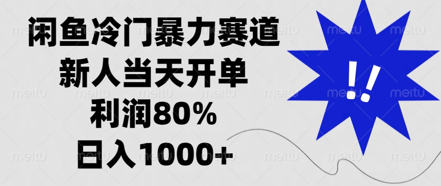 闲鱼冷门暴力赛道，利润80%，日入1000+新人当天开单，-炫知网