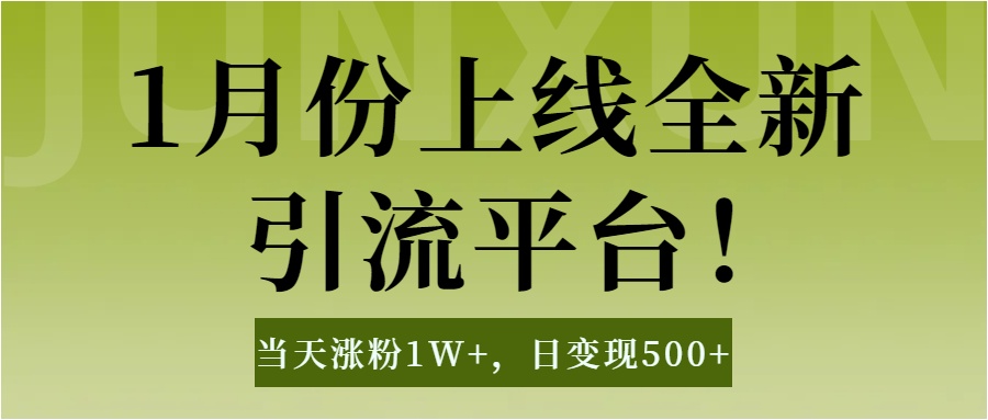 1月上线全新引流平台，当天涨粉1W+，日变现500+工具无脑涨粉，解放双手操作简单-炫知网