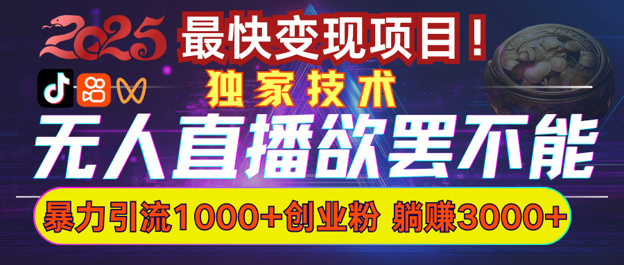 欲罢不能的无人直播引流，超暴力日引流1000+高质量精准创业粉-炫知网