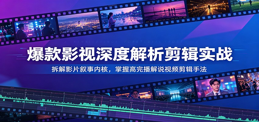 爆款影视深度解析剪辑实战：拆解影片叙事内核，掌握高完播解说视频剪辑手法-休闲学社