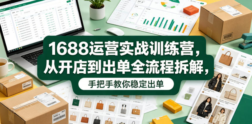 1688运营实战训练营,从开店到出单全流程拆解,手把手教你稳定出单(更新0620)-休闲学社