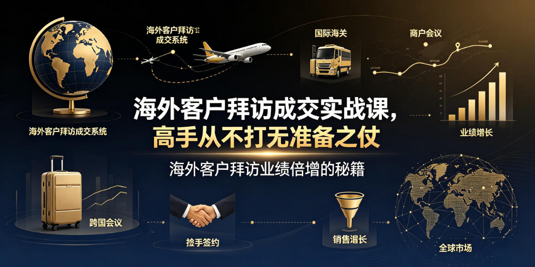 海外客户拜访成交实战课，高手从不打无准备之仗，海外客户拜访业绩倍增的秘籍-休闲学社