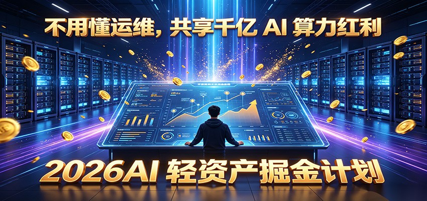 不用懂运维，共享千亿 AI 算力红利，2026AI 轻资产掘金计划-休闲学社
