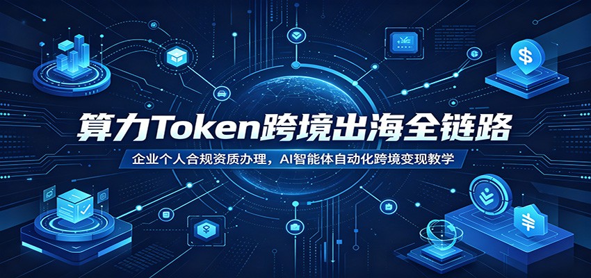 算力Token跨境出海全链路:企业个人合规资质办理,AI智能体自动化跨境变现教学-休闲学社