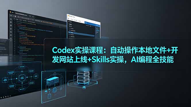 Codex实操课程：自动操作本地文件+开发网站上线+Skills实操，AI编程全技能-休闲学社