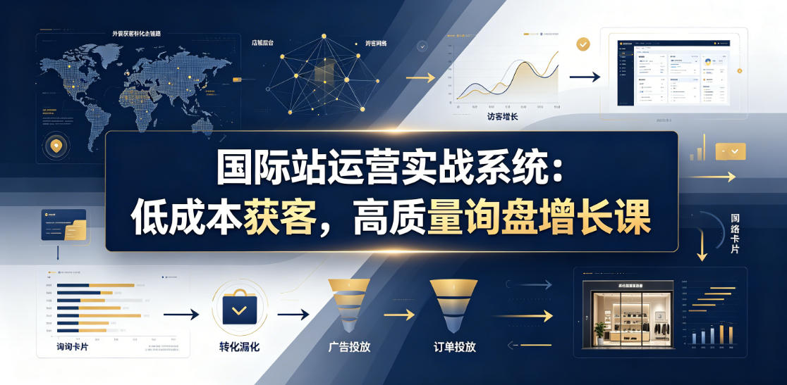 国际站运营实战系统：低成本获客，高质量询盘增长课(更新26年)-休闲学社