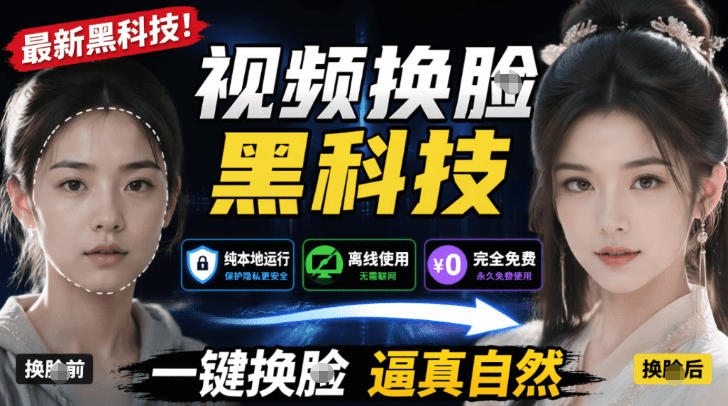 AI人工智能如此夸张？一键视频换Lian黑科技，纯本地离线运行，本地视频换Lian娱乐工具，AI FaceSwap-休闲学社