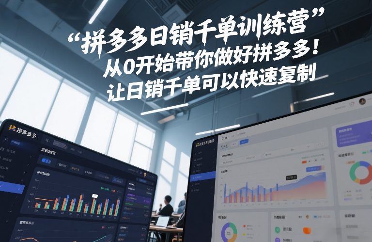 拼多多日销千单训练营，从0开始带你做好拼多多，让日销千单可以快速复制(更新26年6月)-休闲学社