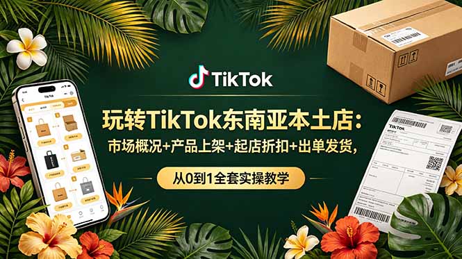 玩转TikTok东南亚本土店：市场概况+产品上架+起店折扣+出单发货，从0到1全套实操教学-休闲学社