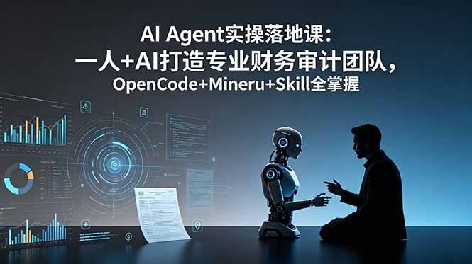 AI Agent实操落地课：一人+AI打造专业财务审计团队，OpenCode+Mineru+Skill全掌握-休闲学社
