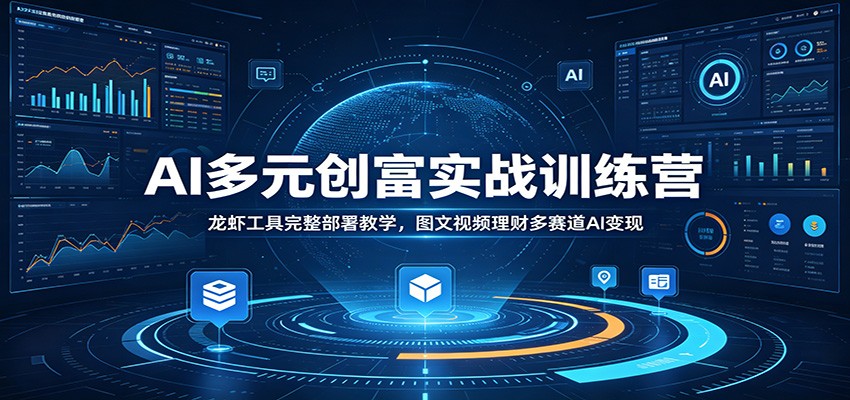 AI多元创富实战训练营：龙虾工具完整部署教学，图文视频理财多赛道AI变现-休闲学社