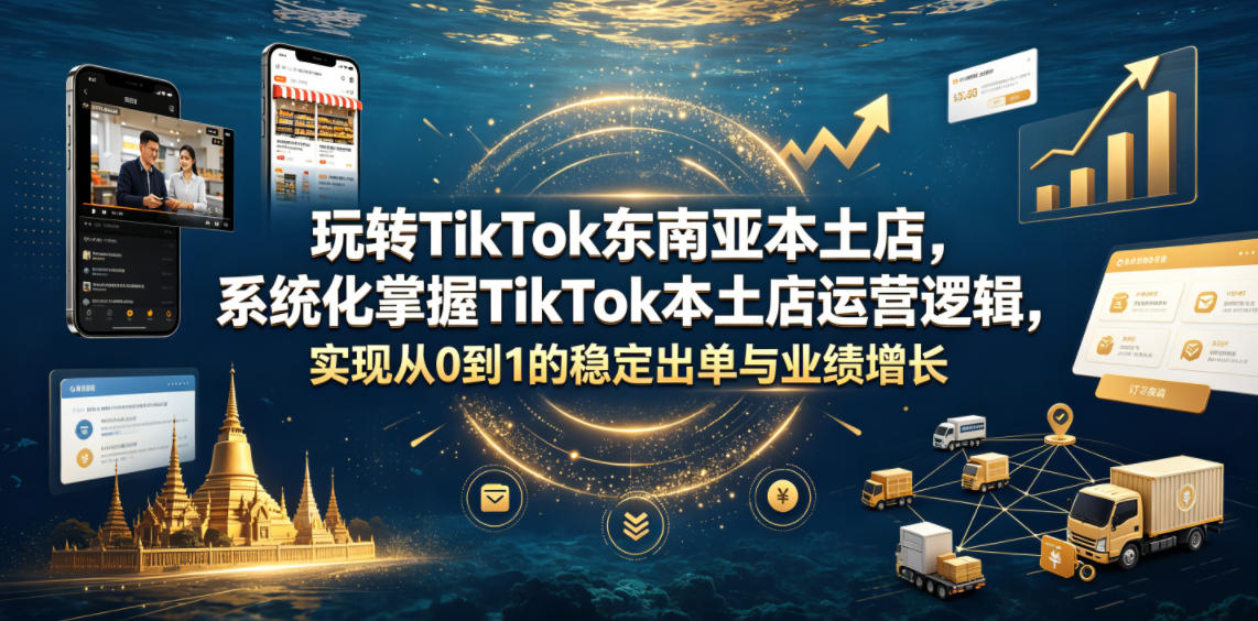 玩转TikTok东南亚本土店，系统化掌握TikTok本土店运营逻辑，实现从0到1的稳定出单与业绩增长-休闲学社