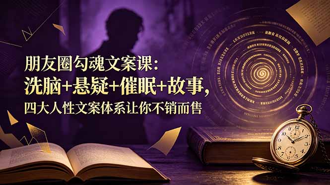 朋友圈勾魂文案课：洗脑+悬疑+催眠+故事，四大人性文案体系让你不销而售-休闲学社