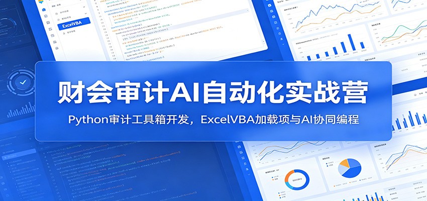 财会审计AI自动化实战营：Python审计工具箱开发，ExcelVBA加载项与AI协同编程-休闲学社