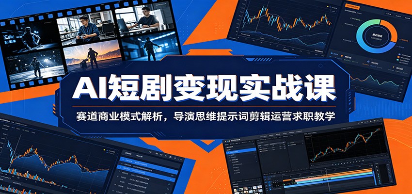 AI短剧变现实战课：赛道商业模式解析，导演思维提示词剪辑运营求职教学-休闲学社