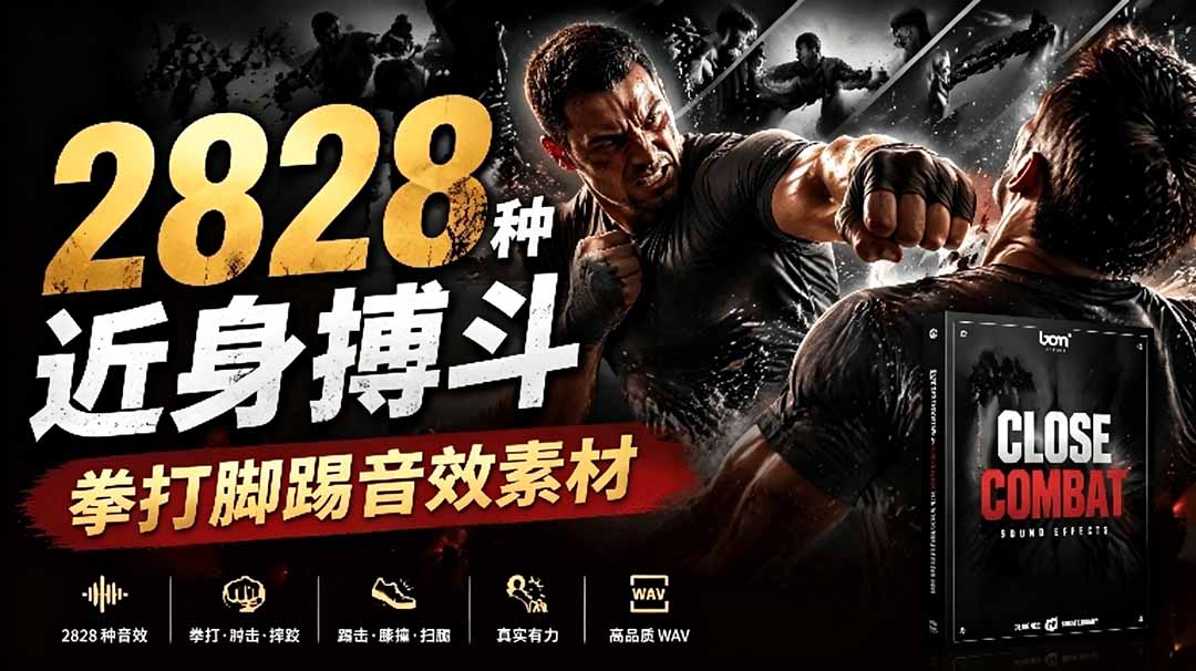 宝藏级别音效！2828种近身搏斗拳打脚踢音效素材，全部中文分类，免解压使用  Close Combat-休闲学社