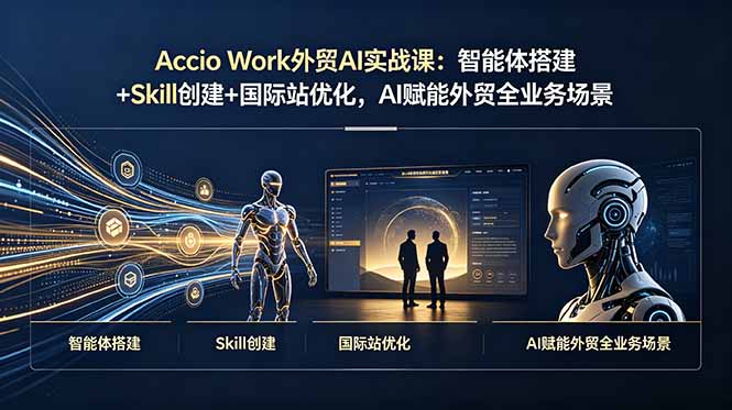 Accio Work外贸AI实战课：智能体搭建+Skill创建+国际站优化，AI赋能外贸全业务场景-休闲学社