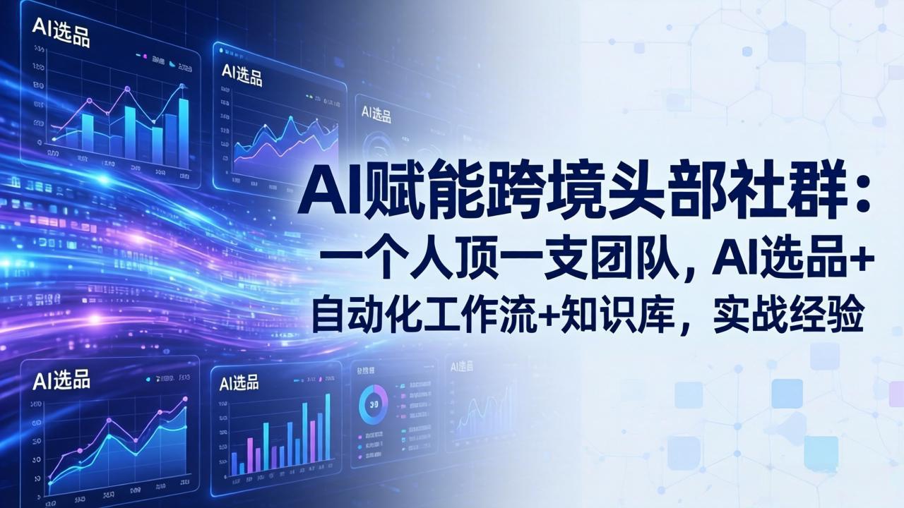 AI赋能跨境头部社群-更新6月：一个人顶一支团队，AI选品+自动化工作流+知识库，实战经验-休闲学社
