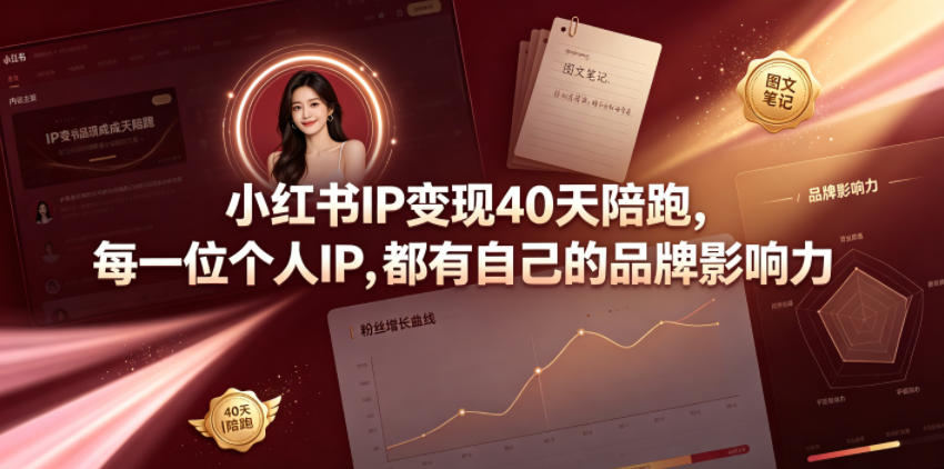 小红书IP变现40天陪跑课程：打造个人品牌影响力，实现内容变现