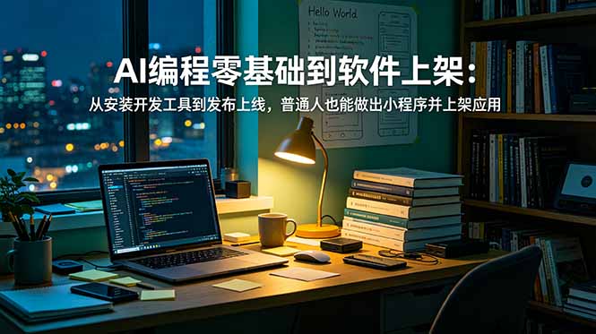 AI编程零基础到软件上架：从安装开发工具到发布上线，普通人也能做出小程序并上架应用商店-休闲学社