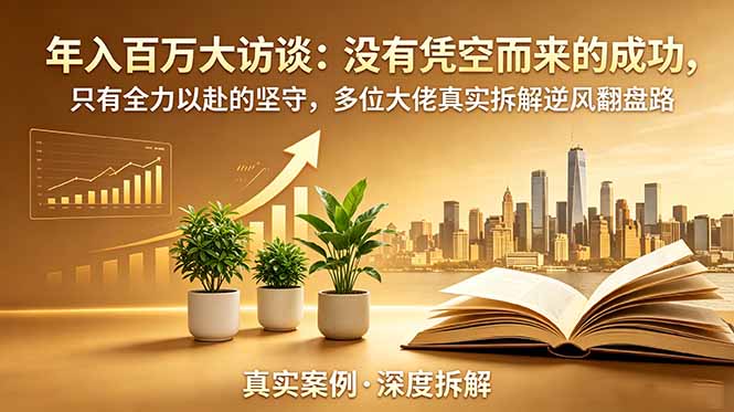 年入百万大访谈：多位大佬真实拆解逆风翻盘路，没有凭空而来的成功只有全力以赴的坚守
