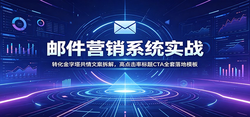 邮件营销系统实战：转化金字塔共情文案拆解，高点击率标题CTA全套落地模板-休闲学社
