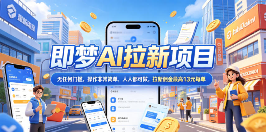 2026年即梦AI拉新项目最新玩法，无任何门槛，操作非常简单，人人都可做，拉新佣金最高13米每单(更新6月30日)-休闲学社