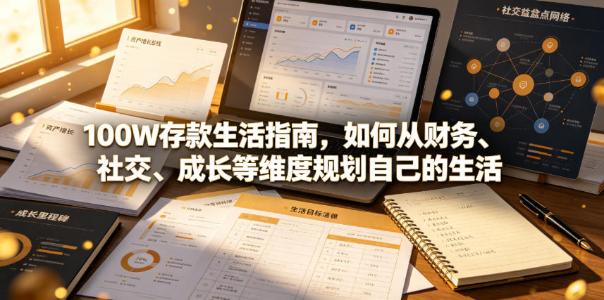 100W存款生活指南：27岁存到100万后，财务、社交、成长三维度规划建议