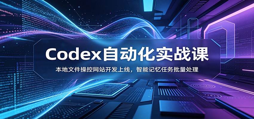 Codex自动化实战课：本地文件操控·网站开发上线·智能记忆·批量任务处理