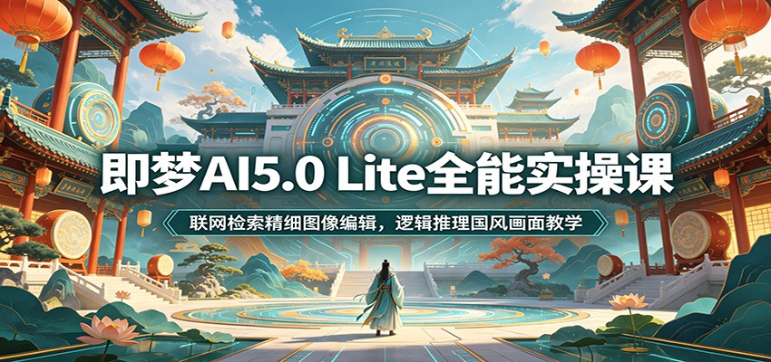即梦AI 5.0 Lite全能实操课：联网检索+精细编辑+逻辑推理+国风教学