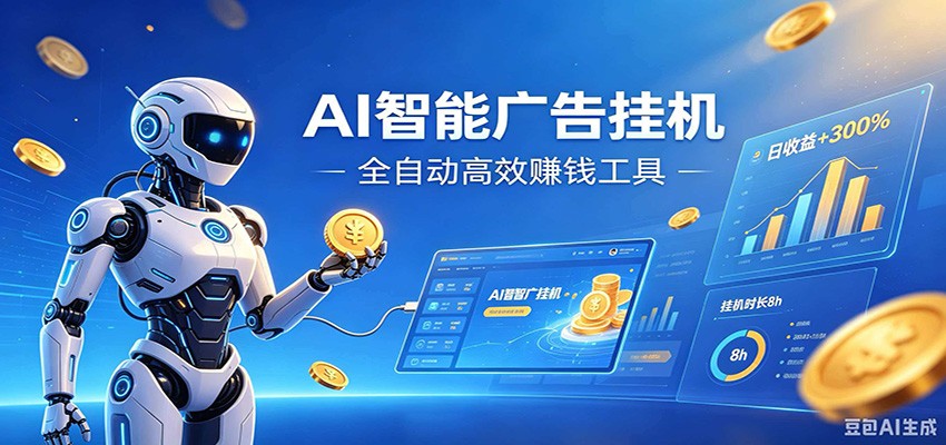 AI智能广告挂机，小白轻松上手，在家自动赚收益-休闲学社