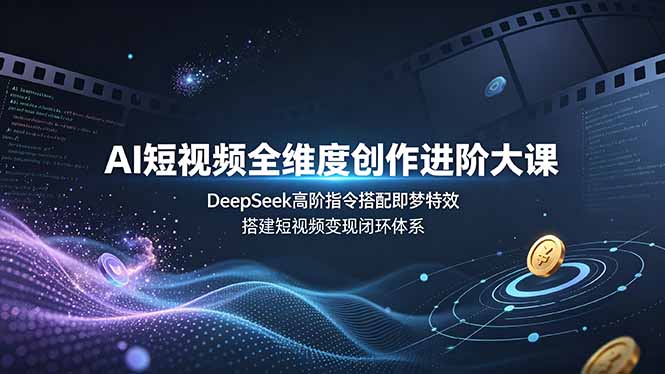 AI短视频全维度创作进阶大课，DeepSeek高阶指令搭配即梦特效，搭建短视频变现闭环体系-休闲学社
