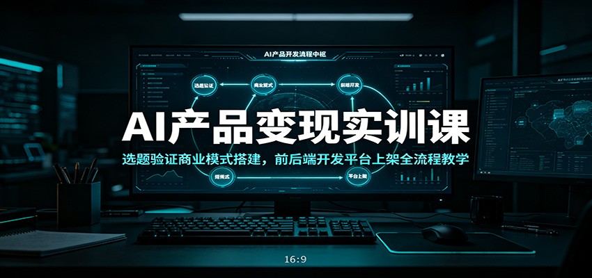 AI产品变现实训课：选题验证商业模式搭建，前后端开发平台上架全流程教学-休闲学社