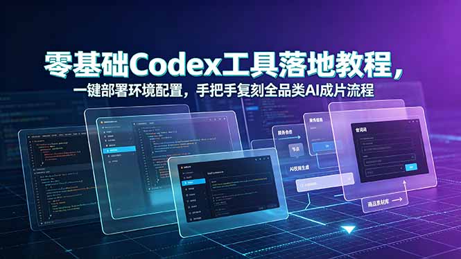 零基础Codex工具落地教程，一键部署环境配置，手把手复刻全品类AI成片流程-休闲学社