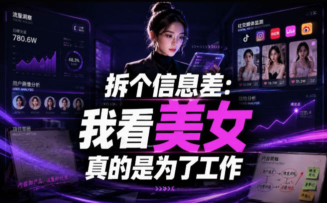 【理直气壮】我给看美女找了一个非常恰当的理由，信息差项目-休闲学社
