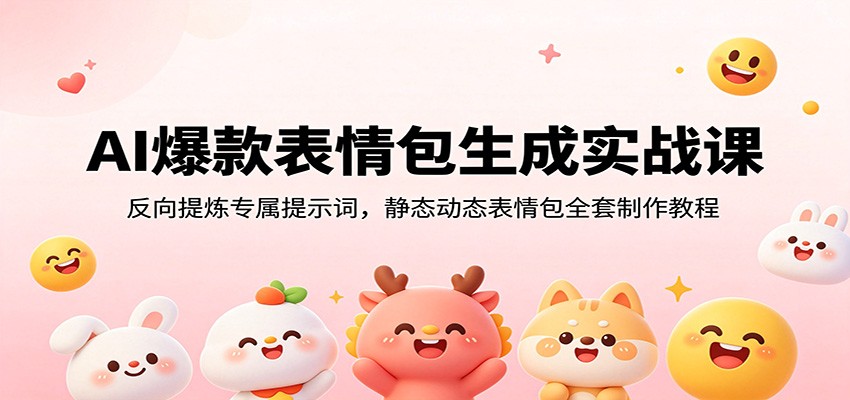 AI爆款表情包生成实战课：反向提炼专属提示词，静态动态表情包全套制作教程-休闲学社