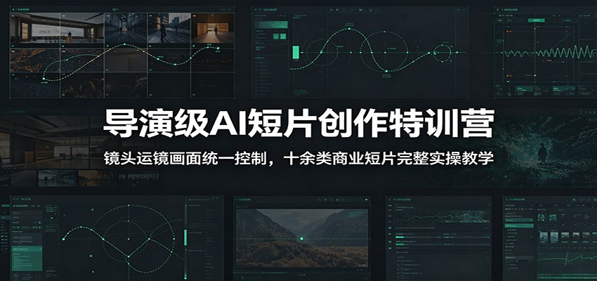 导演级AI短片创作特训营：镜头运镜画面统一控制，十余类商业短片完整实操教学(更新)-休闲学社