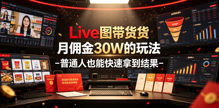 Live图带货月佣金30W的玩法-普通人也能快速拿到结果-休闲学社