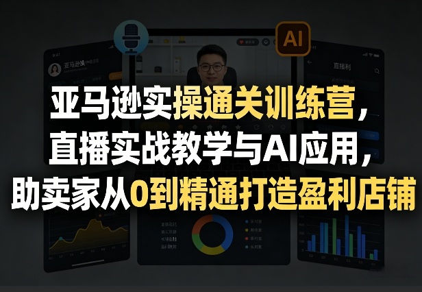 亚马逊实操通关训练营，直播实战教学与AI应用，助卖家从0到精通打造盈利店铺(更新7月3日)-休闲学社