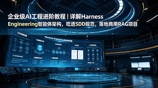 企业级AI工程进阶教程｜详解Harness Engineering智能体架构，吃透SDD规范，落地商用RAG项目-休闲学社