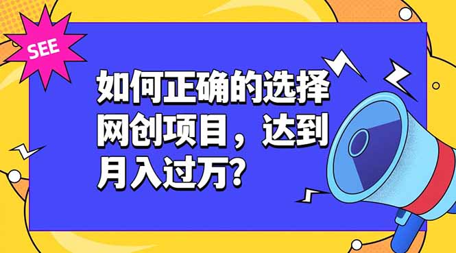 如何正确的选择网创项目，达到月入过万？，本课程教你正确选择项目。-休闲学社