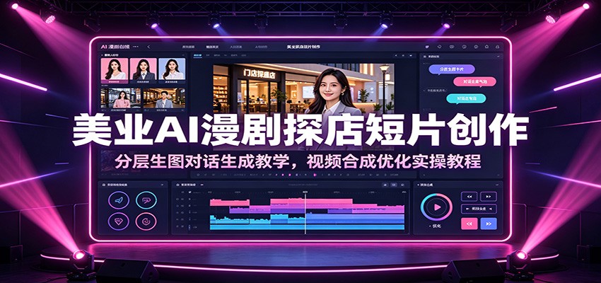 美业AI漫剧探店短片创作：分层生图对话生成教学，视频合成优化实操教程-休闲学社