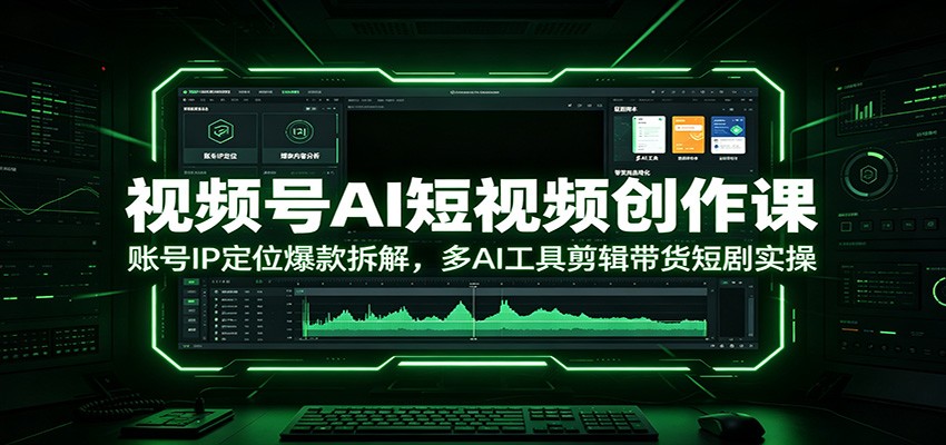视频号AI短视频创作课：账号IP定位爆款拆解，多AI工具剪辑带货短剧实操-休闲学社