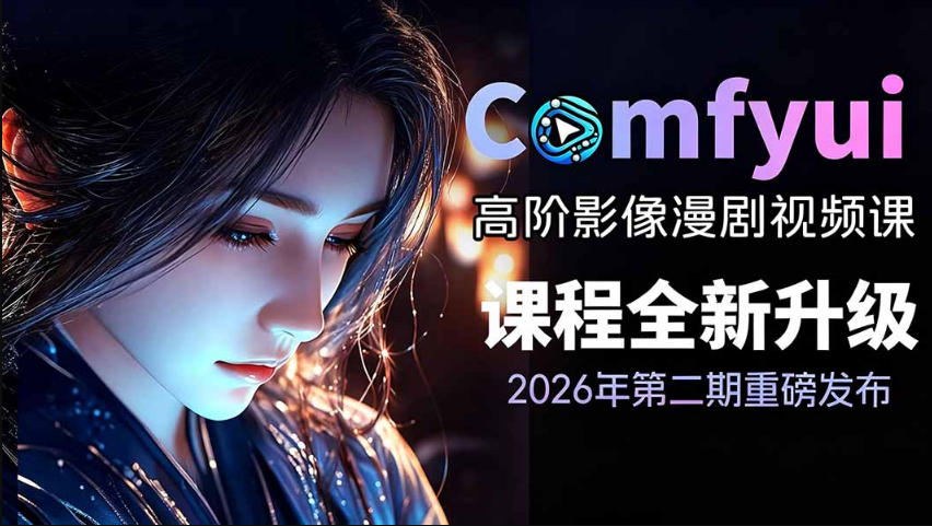 2026新版ComfyUI漫剧动画全流程实战课,0基础入门到进阶全流程动态漫,轻松实现流量变现-休闲学社