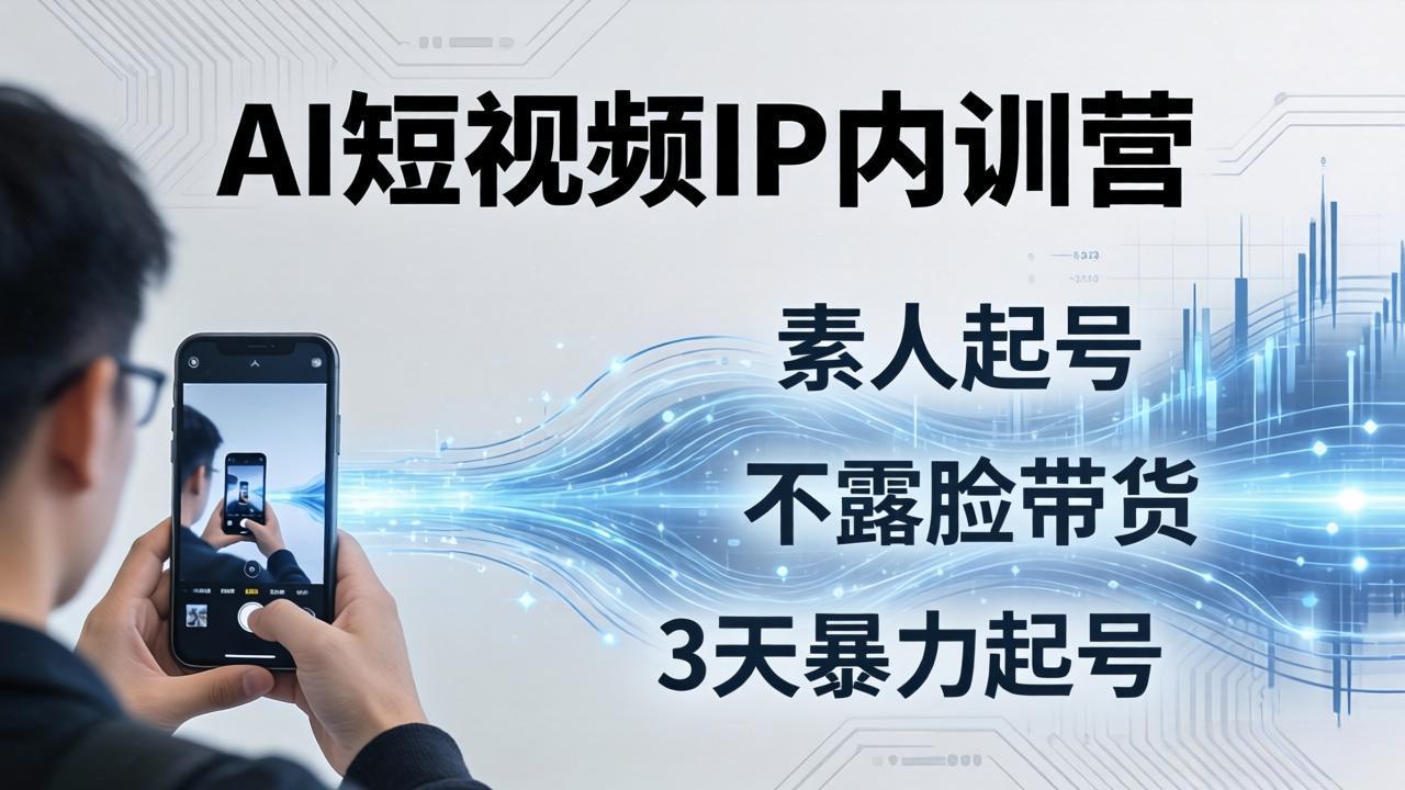 2026AI短视频IP内训营-更新：从素人起号到不露脸带货，3天暴力起号全流程拆解-休闲学社