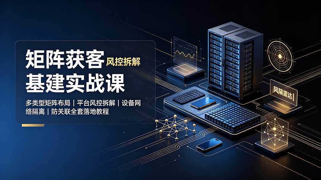 矩阵获客基建实战课：防关联矩阵布局+风控隔离全套教程