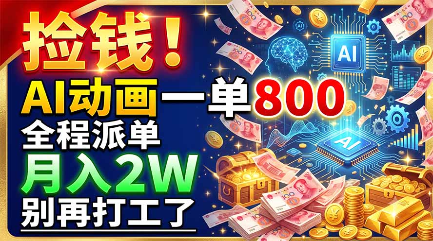 捡钱！AI动画一单800，全程派单，月入2W，别再打工了-休闲学社
