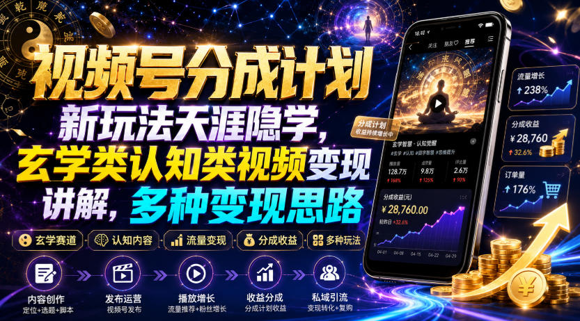 视频号分成计划新玩法：玄学类视频变现全攻略