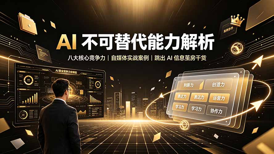 AI不可替代能力解析：八大核心竞争力与自媒体实战变现