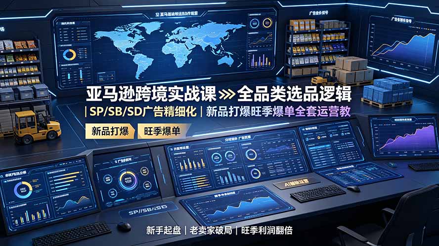 亚马逊跨境实战课：全品类选品+广告精细化+旺季爆单运营教程